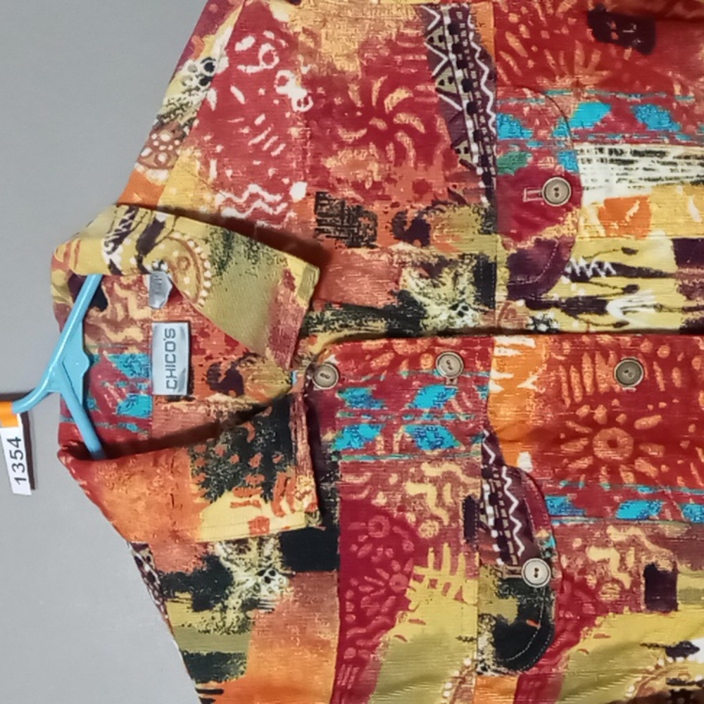 Chico's Multi Colored/Patterned Full Button Jacke… - image 3
